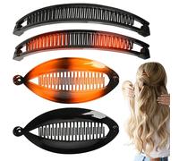 4 Stück Banana Clip Dünnes Haar,Bananenspange Haare,Bananen Haarspange,Leaf Shape Banana Hair Clip Groß,Bananen-Clip Bananen Haarspangen Damen