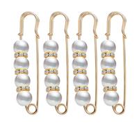 4 Stück Brosche Sicherheitsnadeln,Broschen für Kleidung Pins Perlen mit Pins Damen Niedliche,Brautkleid Halloween Pearl Broschen & Anstecknadeln Dame,Kleidungsclips Kleiderspangen Women Ausschnitt