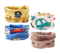 4 Stück Cartoon-Bedruckter Kinderschal, Süßer Kinderschal, Winddichter Und Warmer Schal, Weicher Und Atmungsaktiver Kleinkindschal