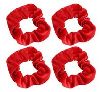 4 Stück Damen-Stirnbänder, Rote Samt-Stirnbänder, Pferdeschwanz-Weiche Stirnbänder, Kugelkopf-Locken-Stirnbänder, Elastische Stirnbänder, Haar-Accessoires Für Mädchen Und Frauen