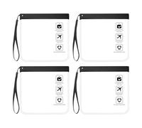 4 Stück Durchsichtiger Reise-Kosmetiktasche Flughafensicherheitstaschen für Flüssigkeiten, Reisebeutel Flugzeug, Klare Sicherheitstoilettenbeutel 20x20cm Reisezubehör/Schminktaschen für Frauen/Männer