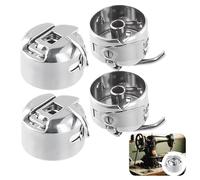 4 Stück Edelstahl Spulenkapseln für Nähmaschinen, Universell Einsetzbare Spulenkapsel Kompatibel mit Frontlader Nähmaschinen der Klasse 15 für Professionelle Schneider und Hobby-Näher, 22 mm