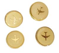 4 Stück Elegante Styles Uniformknöpfe Jacken Hosen Legierung Kleid Für Flughafen Bodenpersonal