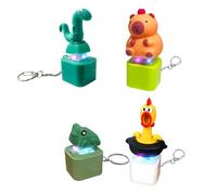 4 Stück Fidget Spielzeug Eidechse Schlüsselanhänger Mit Sound, Leuchtend Fidget Toys Click Ente Für Erwachsene, Lustig Anti Stress Gadgets, Tier Clicker Spielzeug USB Frosch Keychain (G)