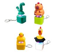 4 Stück Fidget Spielzeug Eidechse Schlüsselanhänger Mit Sound, Leuchtend Fidget Toys Click Ente Für Erwachsene, Lustig Anti Stress Gadgets, Tier Clicker Spielzeug USB Frosch Keychain (F)
