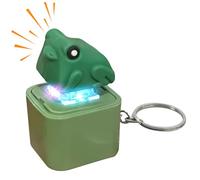 4 Stück Fidget Spielzeug Eidechse Schlüsselanhänger Mit Sound, Leuchtend Fidget Toys Click Ente Für Erwachsene, Lustig Anti Stress Gadgets, Tier Clicker Spielzeug USB Frosch Keychain (02)