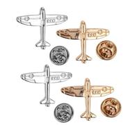 4 Stück Flugzeug Brosche Pin aus Zinklegierung in Silber für Anzug