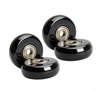 4 Stück Gepäck-Ersatz-Räder, 50 mm x 20 mm, Größe 8 mm Innendurchmesser, PU-Kunststoff-Konstruktion für Koffer, Trolley, Roller, Kinderwagen und Mobilitätshilfe (schwarz)