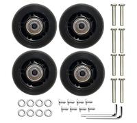 4 Stück Gepäck Ersatzräder Gummi Ersatz Räder Koffer Ersatzräder Gepäckkoffer Rad Gummi-Lenkrollen Kofferrollen Ersatzrollen Universal Gepäck Ersat Wheel Ersatz Rollen für Koffer Gepäck (60mm x 18mm)