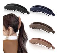 4 Stück Groß Banana Hair Clip Pferdeschwanz Haarspange Bananen Haarspange Vintage Bananenspange Haare Haar-klammer Groß Dickes Haar Banana Clip Thick Hair für Damen und Mädchen (Farbkombination 2)