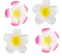 4 Stück Haarspangen, Hawaiianische Frangipani-Plumeria-Schaumkopf-Blume, Party, Strand, Haarspangen, Clips und Haarspangen, Hawaiianische Blume, Haarspangen und Clips 7 cm