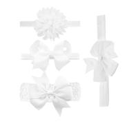 4 Stück Kinder-Stirnbänder Mit Schwalbenschwanz-Schleifen, Elastische Baby-Haarbänder, Blumen-Haarbänder Für Taufe Und Andere Anlässe