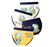 4 Stück Kinder Unterwäsche für Kleinkinder Baby Jungen Niedliche Cartoon-Slips Shorts Hosen Baumwolle Bequeme Unterwäsche Badehose (Black, 3-4 Years)