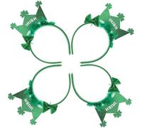 4 Stück Kleeblatt Stirnband Grün aus Leder und Filz