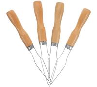 4 Stück Knopfwerkzeug für Kleidung aus Eisen und Holz, Groß