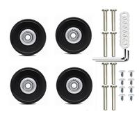 4 Stück Koffer Rollen Ersatz,50mm*18mm Ersatzrollen Für Koffer Universal Gepäck Wheel Ersatz, Travelite Kofferrollen Ersatzrollen Trolley Ersatzrollen Luggage Replacement Wheels(Schwarz)