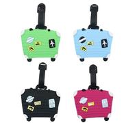 4 Stück Kofferanhänger Flugreise, Gepäckanhänger für Koffer, Kieselgel Koffer Anhänger Lustig Kofferschilder Anhänger Schnelle Identifikation Namen Adressanhänger Kreuzfahrten