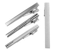 4 Stück Krawattenklammer für Herren aus Metall und Messing Anzug | Schlichtes Business Accessoire, Passend zu Hemden und Krawatten, für Büro und Formelle Anlässe