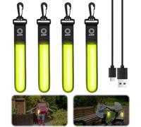 4 Stück LED Blinklicht Schulranzen, 3 Modi USB Aufladbar Reflektierende Anhänger, Kinder Sicherheitslicht Reflektoren Schulranzen, Wasserdichte Reflektor Anhänger für Schulranzen Rucksack Joggen