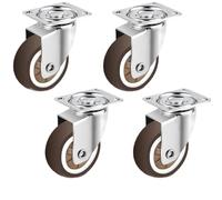 4 Stück Lenkrollen, Möbelrollen, TPR-Gummi, flache Unterseite, Universal-Schwenkräder for Einkaufswagen, Trolleys(2 Fixed 2 Universal,2 inch)
