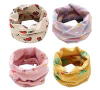 4 Stück Loop Schal Kinder Schlauchschal Jungen Mädchen Baumwolle O Ring Neck Warmer Loop Schals Nackenwärmer Winddicht Halstücher Multifunktionstuch für Winter, Frühling, Herbst (Typ B)
