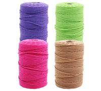 4 Stück Makramee Garn 3mmX100m, Baumwolle Makramee Set, Cotton Yarn Knüpfgarn Zubehör, Wolle zum Stricken, Makramee Set Anfänger, Baumwoll Bastelschnur für Basteln Stricken Boho Deko DIY Handwerk