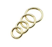 4 Stück Metall-O-Ring-Karabinerhaken - zu öffnender Schlüsselring for Hundeketten, Gepäck und Lederhandwerk(Gold,15mm)