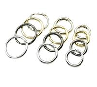 4 Stück Metall-O-Ring-Karabinerhaken - zu öffnender Schlüsselring for Hundeketten, Gepäck und Lederhandwerk(Silver,15mm)