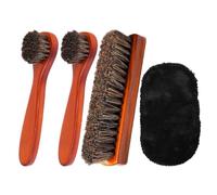 4 Stück Pferdehaarbürste, Pferdehaar-Schuhbürste, Pferdehaar-Stiefelbürste, Hochglanz-Polierbürste, Wildleder-Schuhbürste, Geeignet Für Alle Arten Von Schuhen, Sofas, Autositzen Usw.