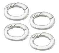4 Stück S925 Silber Ovaler Kettenverschluss, Ovale Federverschlüsse, Metall Spring Gate Ringe, Mini-Größe 7x10mm Federring, Für Halsketten, Armbänder, Anhänger, Schmuckherstellung Chmuckverschluss