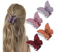 4 Stück Schmetterling Haarschmuck, Haarklammer für Frauen, Mädchen, Kleine Rutschfeste Haarspange für Dickes Haar, Matte Niedliche Haarklammern (Color 1)