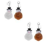 4 Stück Schneemann Schlüsselanhänger Schlüsselanhänger Fellbommel Schlüsselanhänger Kugeln Schlüsselanhänger Weihnachtstier Schlüsselanhänger Plüschball Schlüsselanhänger SOIMISS