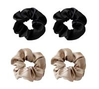 4 Stück Seiden-Haargummis, Damen-Haargummis, Elastische Haargummis, Haarfixierer, Retro-Haargummis, Gummi-Haargummis