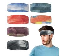 4 Stück Sport-Stirnbänder, Elastische Baumwoll-Batik-Stirnbänder, Laufschweißbänder, Rutschfeste Sport-Stirnbänder, Bunte Mode-Stirnbänder, Sport-Stirnband-Set Für Männer Und Frauen