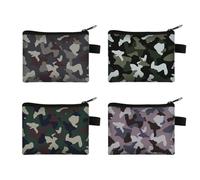 4 Stück Tarngeldbörse, Herren-Geldbörse, Damen-Geldbörse Mit Reißverschluss, Kleine Reißverschlusstasche, Münztasche, Geldbörse Und Beutel, Kinder-Geldbörse Mit Reißverschluss