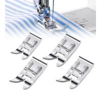 4 Stück Universal Nähfuß Nähmaschinen Zubehör, Nähfüße Nähzubehör für Nähmaschine, Geradstichfuß Zickzackfuß Kompatibel mit W6 Brother Singer und Janome Nähmaschine, Multifunctional Presser Foot