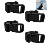 4 Stück Verstellbare Packgurte mit Kunststoffschnalle, 100 cm Gurtschnalle Packgurte Verstellbar 2,5 cm Gürtel,Schwarz Nylon Gurtband mit Verstellbare Schnallen, für Rucksäcke und Outdoor-Ausrüstung