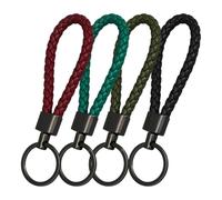 4 Stücke Geflochtener Erseilschlüsselkette, Klassischer Alleinzugs-Schlüsselbund, Einfacher Dekorativer Anhänger, Schlüsselzubehör.