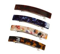 4 Stücke Haarspange Haarspange aus Acryl Automatisch Haarspangen Acetat-Haarnadel für feines Haar und mitteldickes Haar Französische Vintage Haarschmuck für Damen Mädchen
