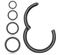 4 Stücke Nasenringe Creolen,Kucheed 316L Chirurgischer Stahl Klapp Clicker Segment Septum Ring Helix Knorpel Nase Lippenringe Body Piercing Schmuck,18G-16G 6/8/10/12mm Turm Ohrringe für Frauen Männer