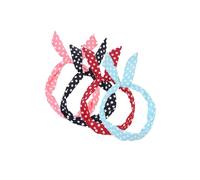 4 Stücke Rockabilly Accessoires für Damen, Haarbänder Retro gepunktet Polka Runde Haarband Rock'n'Roll-Stirnbänder Haarband Bow Draht Biegbar Stirnband mit Polka Punkt Schleifen für Fest Party Alltag