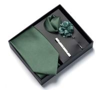 4 Stücke/Set Herren einfarbige Krawatte, Einstecktuch, Krawattennadel und Anstecknadel, Premium Geschenkbox, geeignet für Feiertage, formelle Geschäft