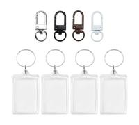 4 Stücke Transparenter Kunststoff -Fotorahmenschlüsselring, 4 Stück Metallschnalle, Blankschlüsselkettenanhänger, Personalisierte, Kreative DIY -Geschenkbildgeschenk.