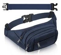 4 Taschen Bauchtasche Damen mit 35 cm verlängertem Gürtel Gürteltasche Herren Große Kapazität wasserdichte Hüfttasche Blue für iPad mini & iPhone 12 pro max- Bauchtasche für Sport