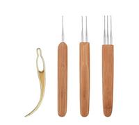 4-teiliges Häkelnadeln zum Flechten von Haaren, Häkelwerkzeug-Set, Werkzeuge zum Flechten von Haaren, Häkelnadeln für Haare, Häkelnadeln für Zöpfe, Haarherstellungsset, Zubehör zum Flechten von Haaren