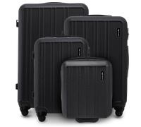 4-teiliges Kofferset WINGS HARRIER S M L + 16-Zoll-Reiseset BLACK Schwarz