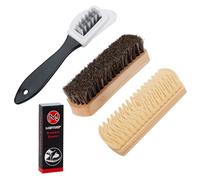 4-Teiliges Set Wildlederbürste für Schuhe, Schuhbürste Raulederbürste mit Wildleder Radiergummi, Wildleder Pflege Nubukleder Bürste für Rauleder, Nubuk, Wildleder und Veloursleder