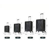 4 tlg Reisekoffer Koffer Hartschale Trolley Set Kofferset Handgepäck Gepäck Reisetasche Schwarz