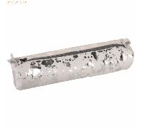 4 x Clairefontaine Schlampermäppchen Cosmicuir Leder 5,5x22cm silver