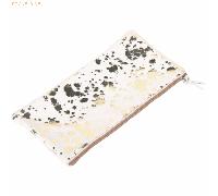 4 x Clairefontaine Schlampermäppchen Cosmicuir Leder flach 22x11cm silver